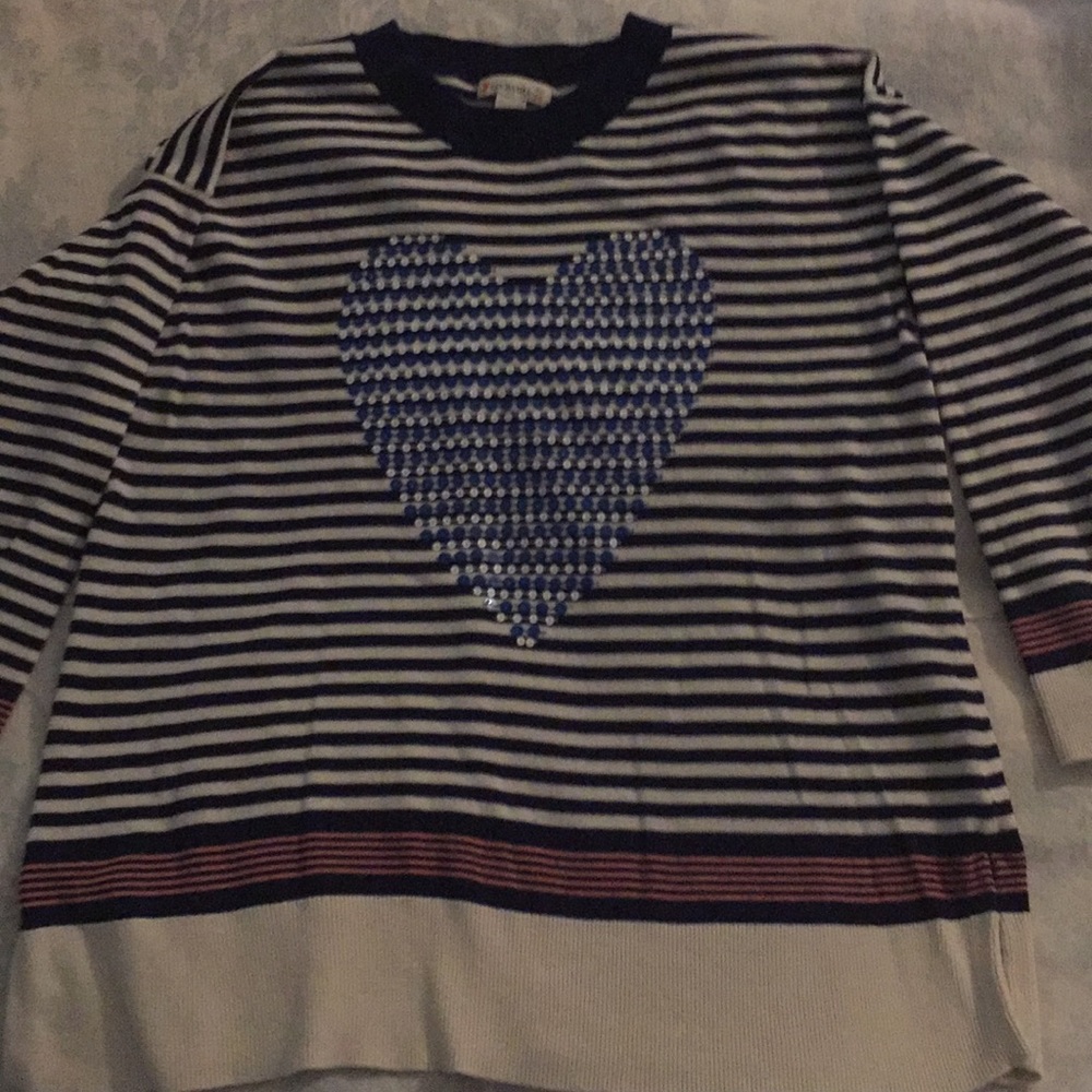 Crewcuts 3/4 Sleeves Heart Stripe Tee